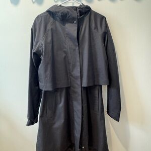 Athleta Dark Trench Coat with Hood